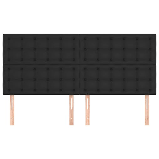 NNEVL Headboards 4 pcs Black 80x5x78/88 cm Faux Leather