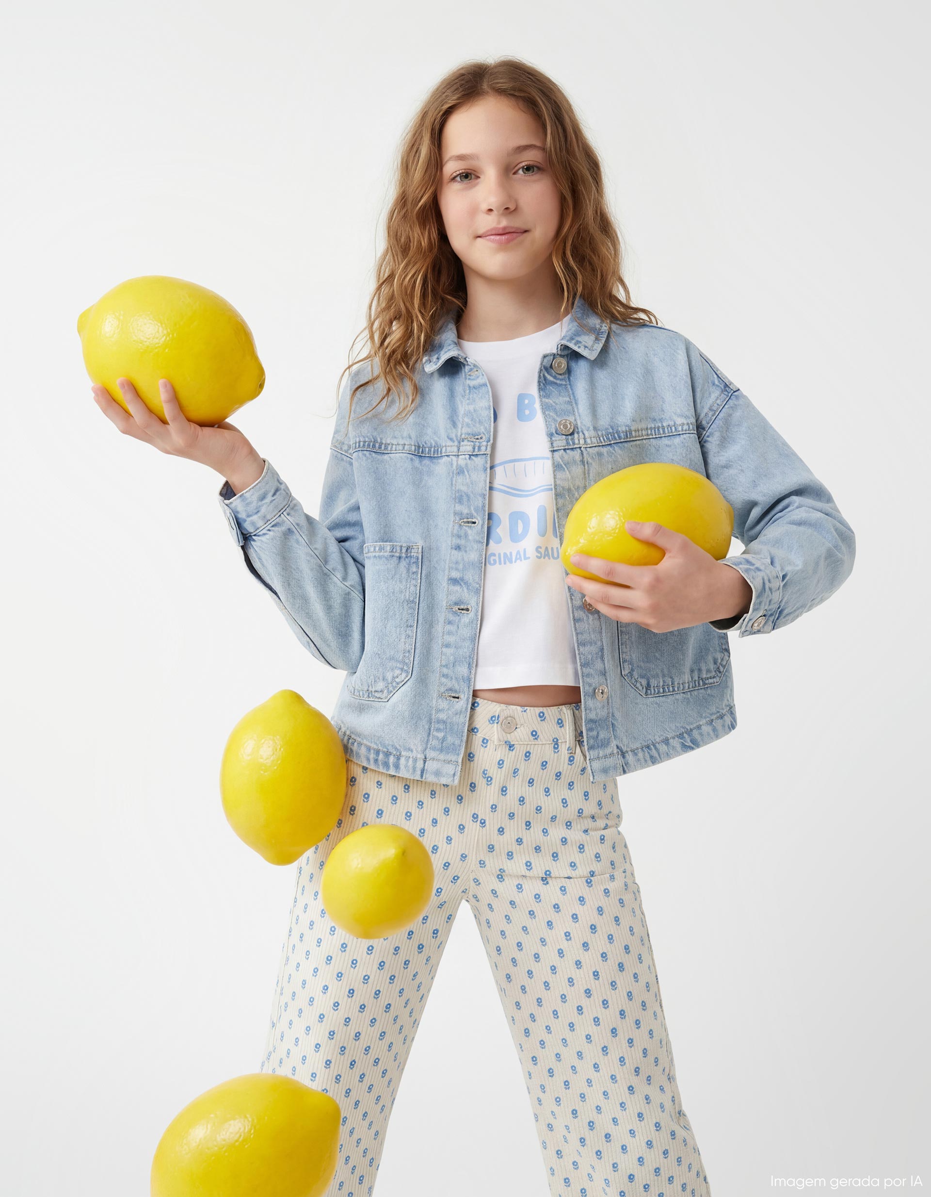Sobrecamisa de Ganga, Menina, Azul Claro