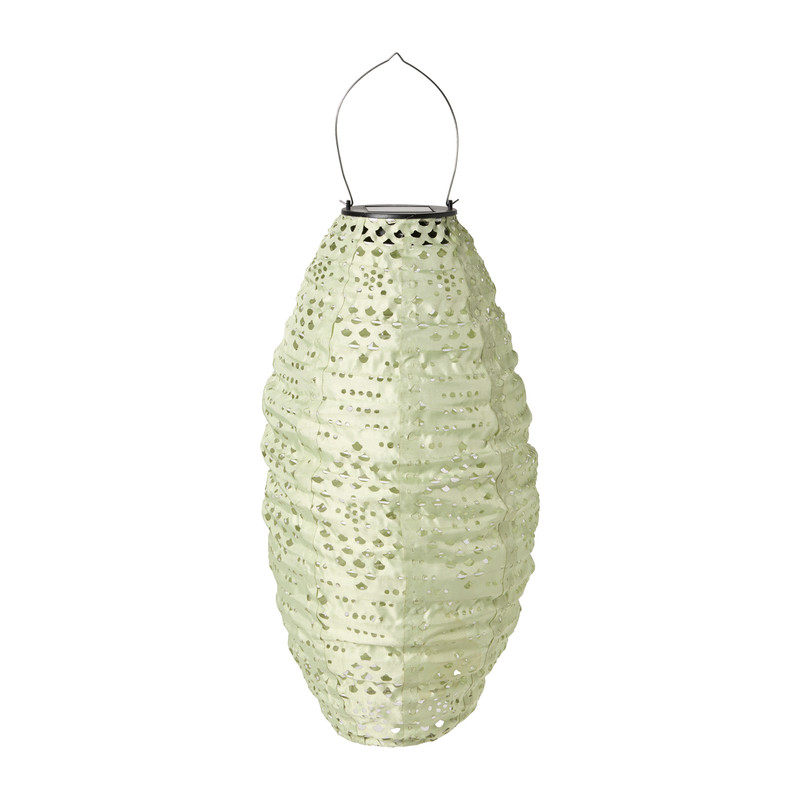 Solar barok lampion ovaal - groen - &Oslash;20x42 cm