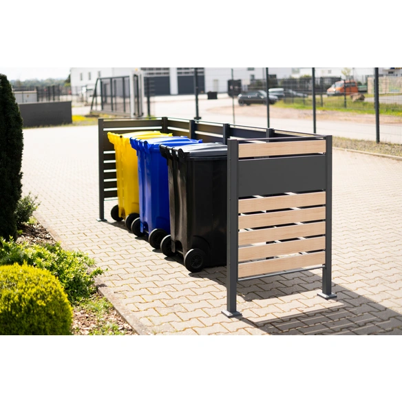 Mülltonnenbox »Planum«, BxHxT: 330 x 120 x 90 cm, für 4 x 240 L Mülltonnen, Stahl