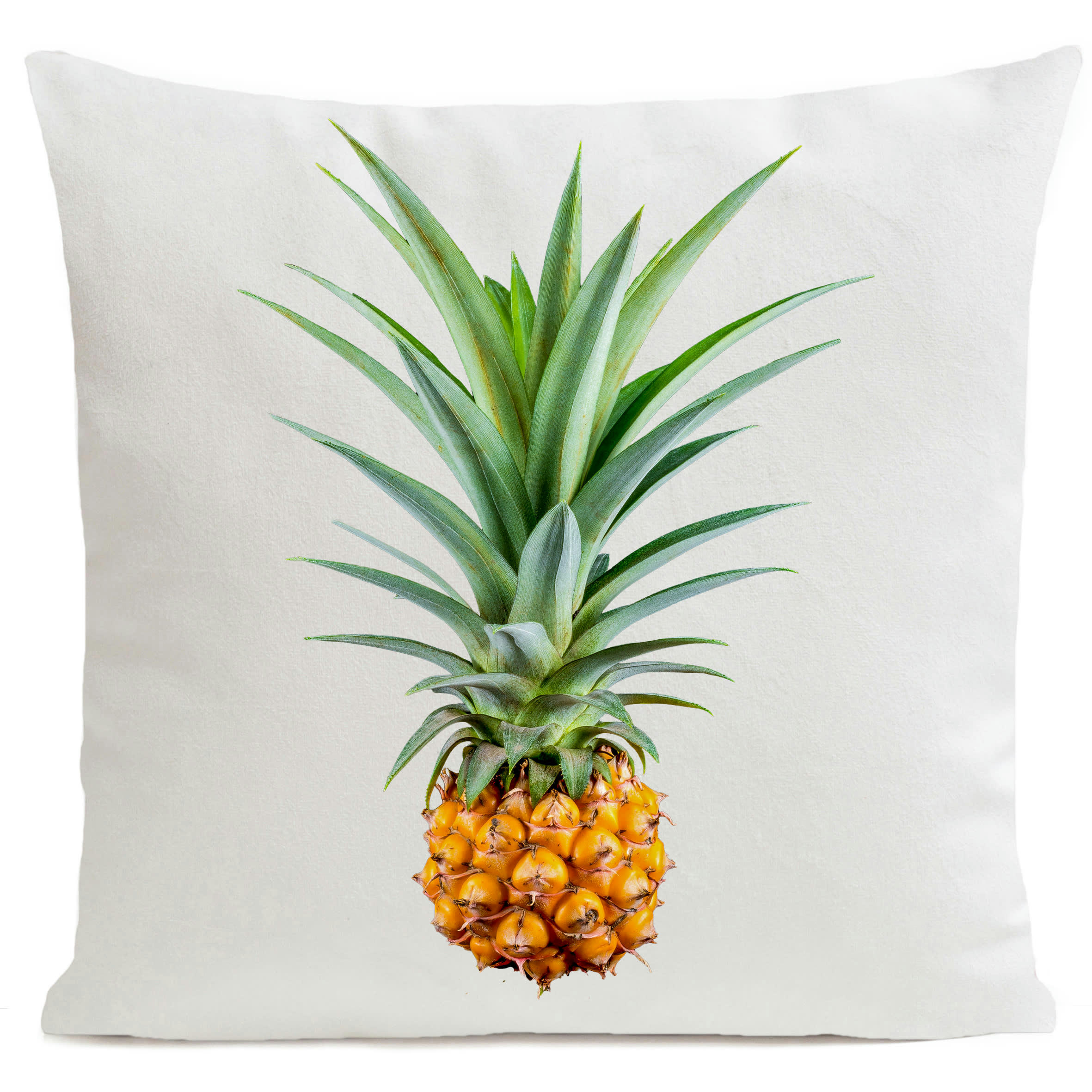 - Coussin ananas fruit suédine blanc 40x40cm