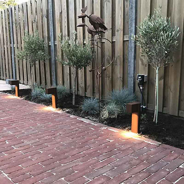 Lampadaire d'extérieur intelligent marron rouille 30 cm IP44 avec WiFi GU10 - Baleno