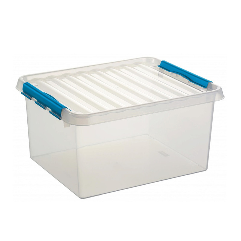 Box de rangement Q-line transparent et bleu 36 L SUNWARE