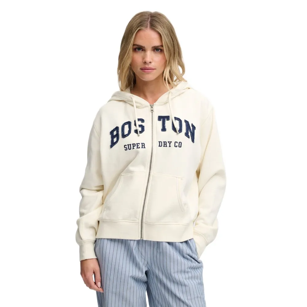 Superdry Athletic Essentials Relaxed Crop full zip sweatshirt