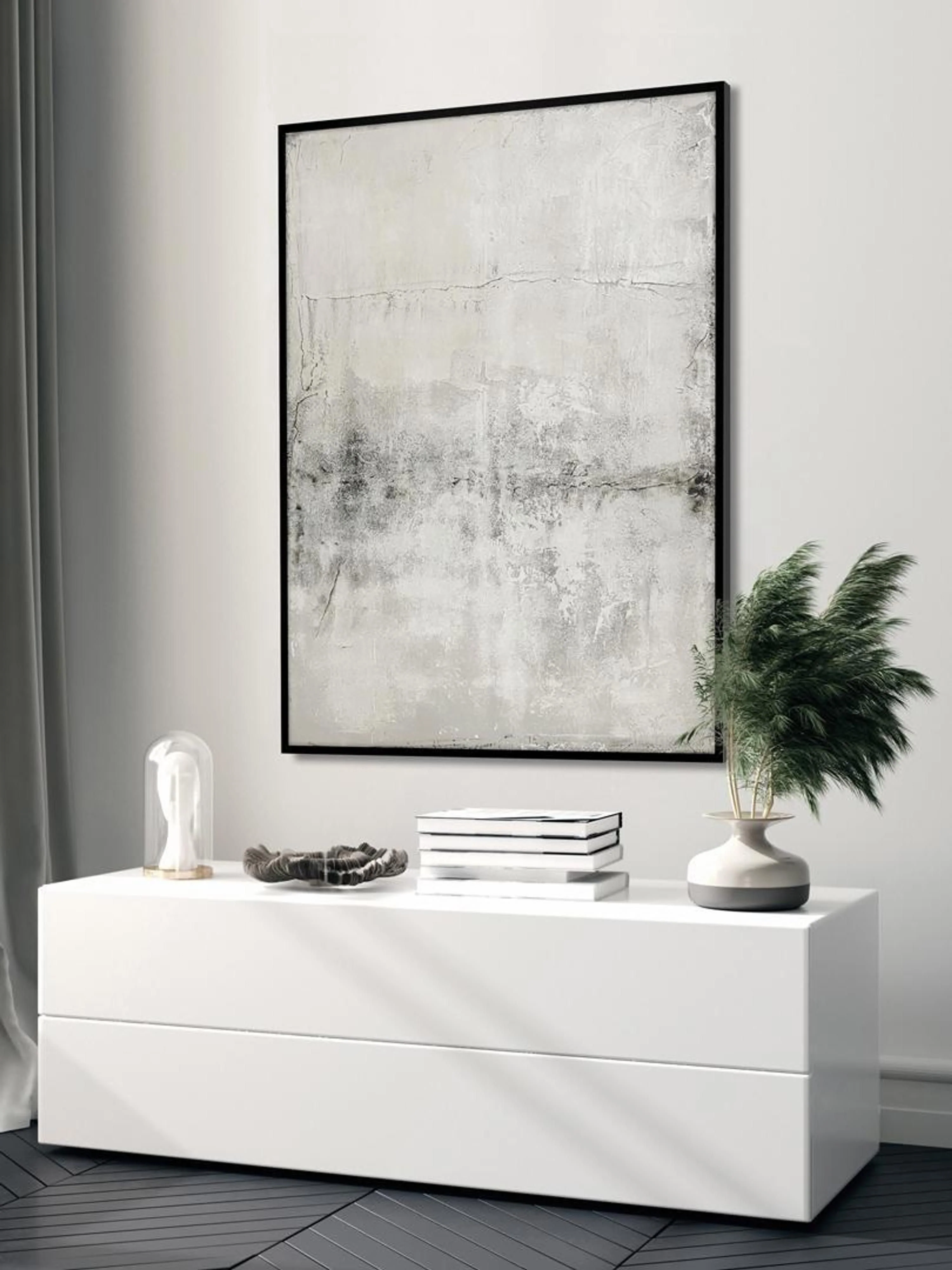 Handgemaltes, gerahmtes Leinwandbild Simple Living
