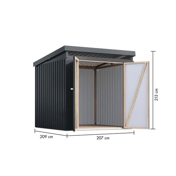 Gartenhaus »Bostel«, BxHxT: 215 x 213 x 215 cm (Außenmaße inkl. Dachüberstand), anthrazit