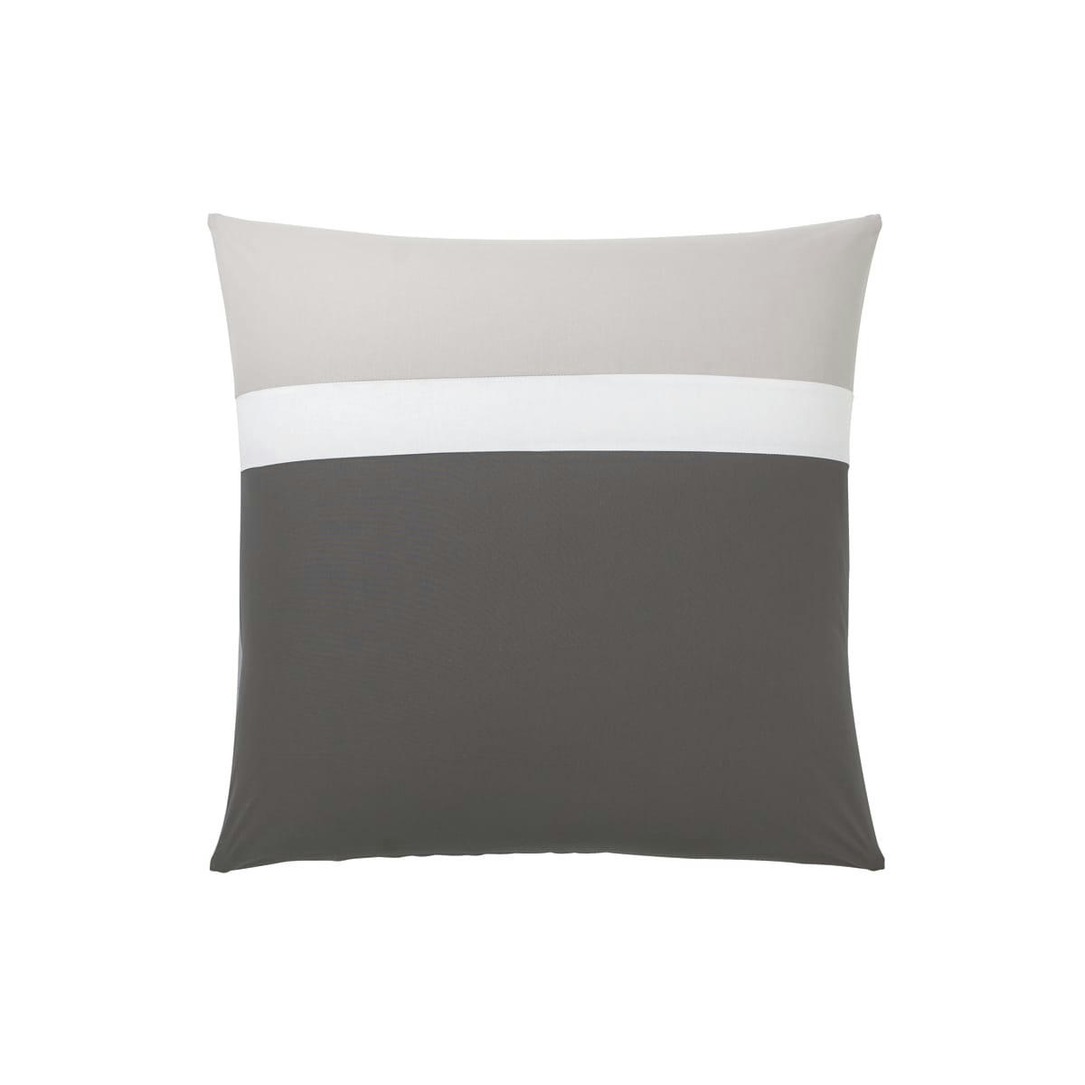 MÉLI MÉLO - Taie d'oreiller bicolore en coton gris 63x63