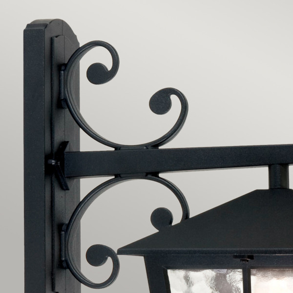 Kinkiet zewnętrznyczarno-przezroczysty Canterbury 1xE27x60W IP43 Elstead
