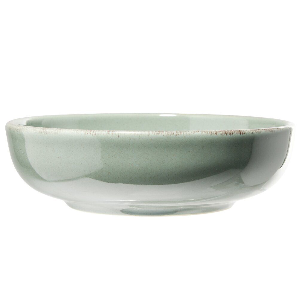 Assiette à soupe Lisbonne en grès vert Ø18cm