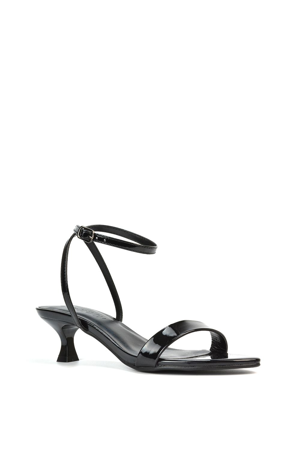 XY London Antonia' Kitten Low Heel Strappy Sandal Two Part Heeled Shoes