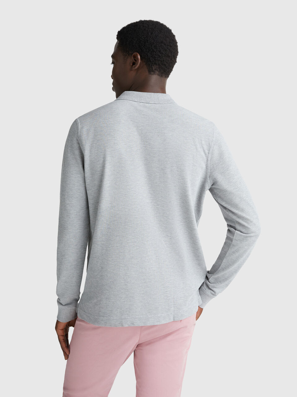 Long sleeve cotton polo