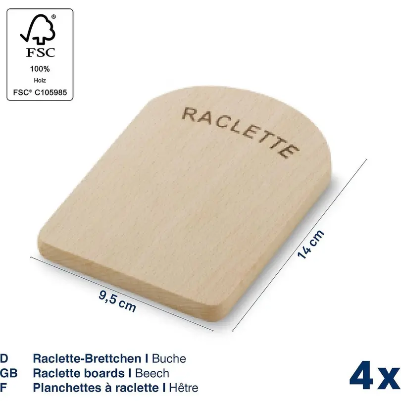 Racletteuntersetzer 4er-Set Baar