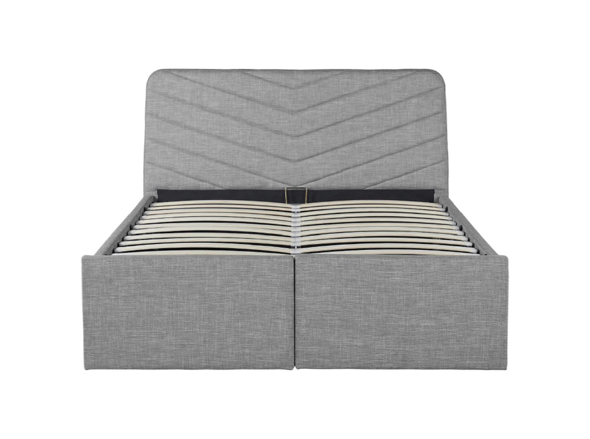 TINA - Cadre de lit avec rangements et sommier relevable à lattes -160 cm