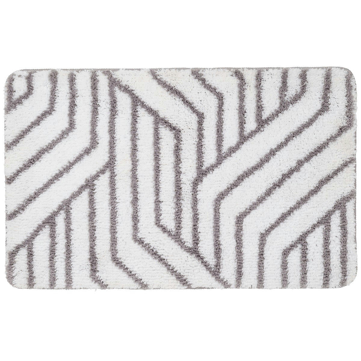 METRO - Tapis de bain en polyester fantaisie blanc 50x80cm