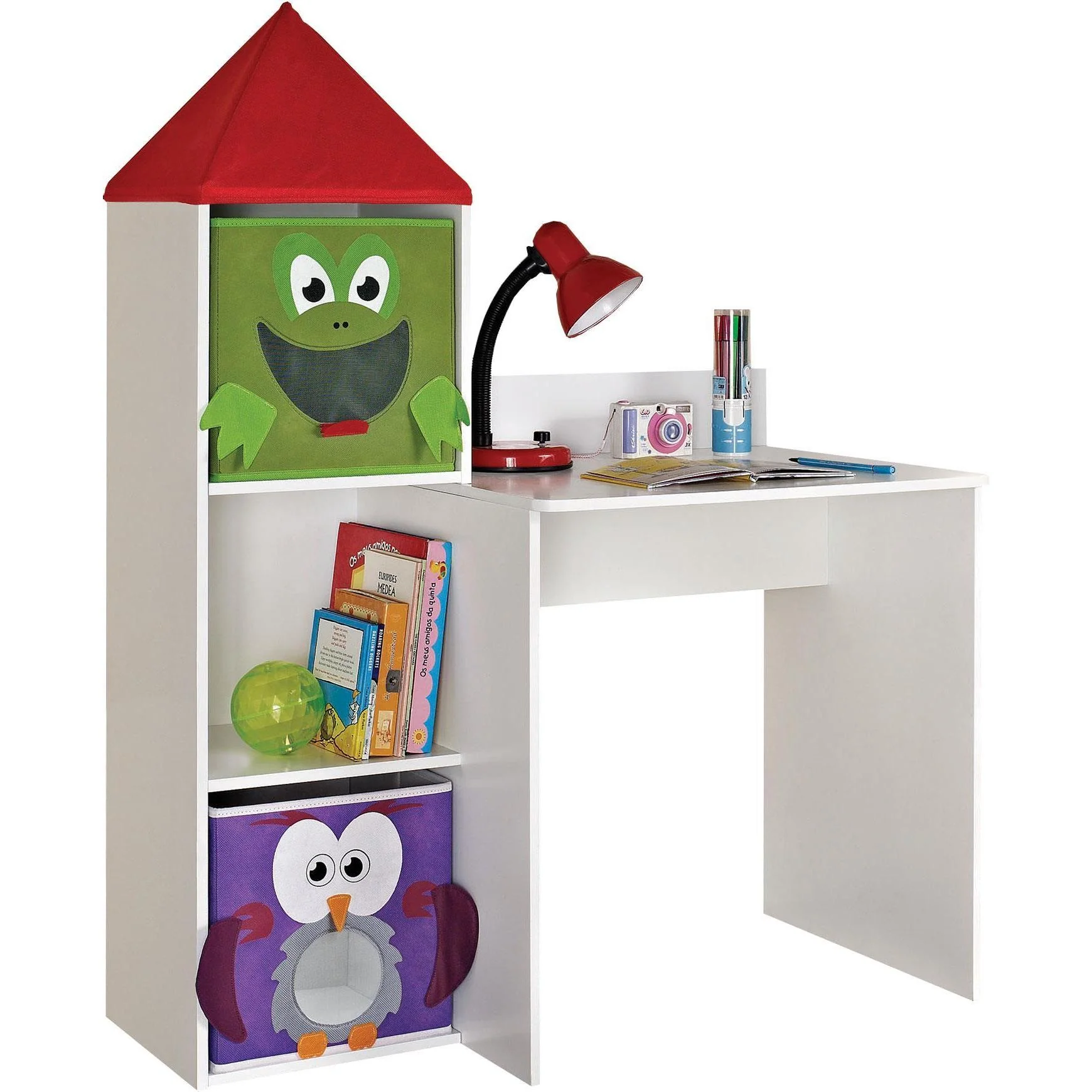 Ameriwood Home Kids Castle Tower Desk with 2-bins