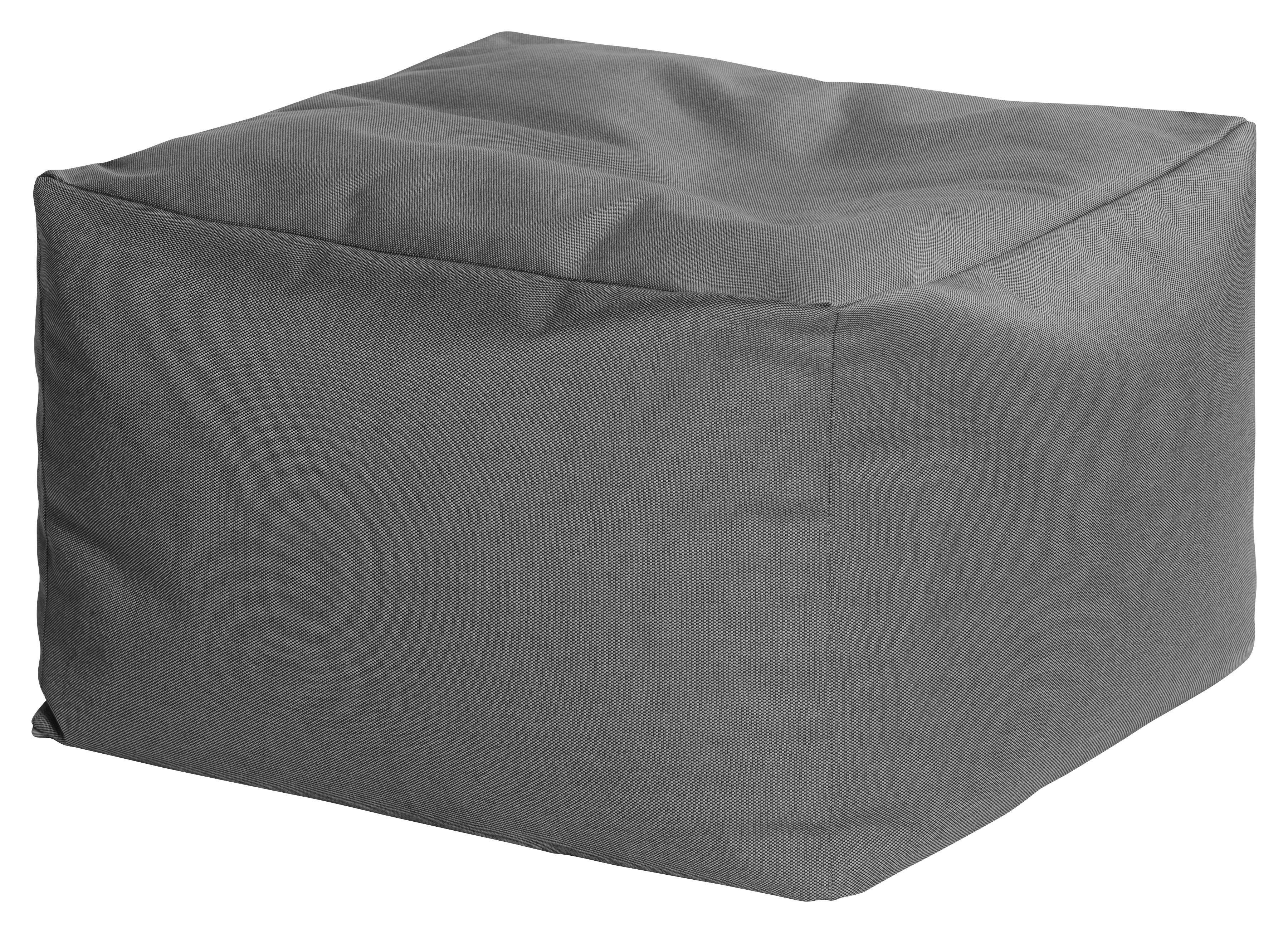 LOFT OUTSIDE - Pouf carré extérieur qualité Dralon déhoussable anthracite 80x80x45cm