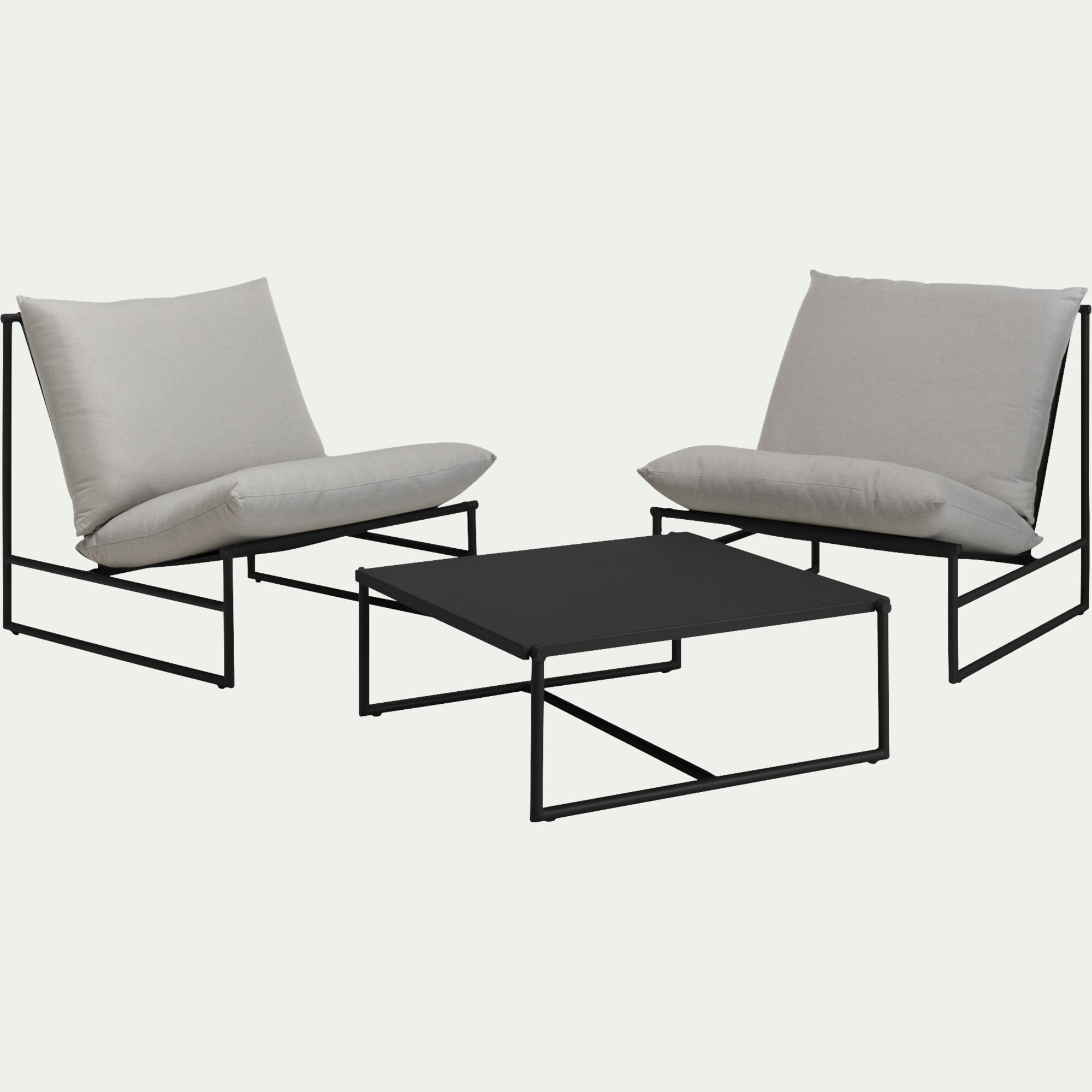 LANTA - Fauteuil de jardin en aluminium - noir