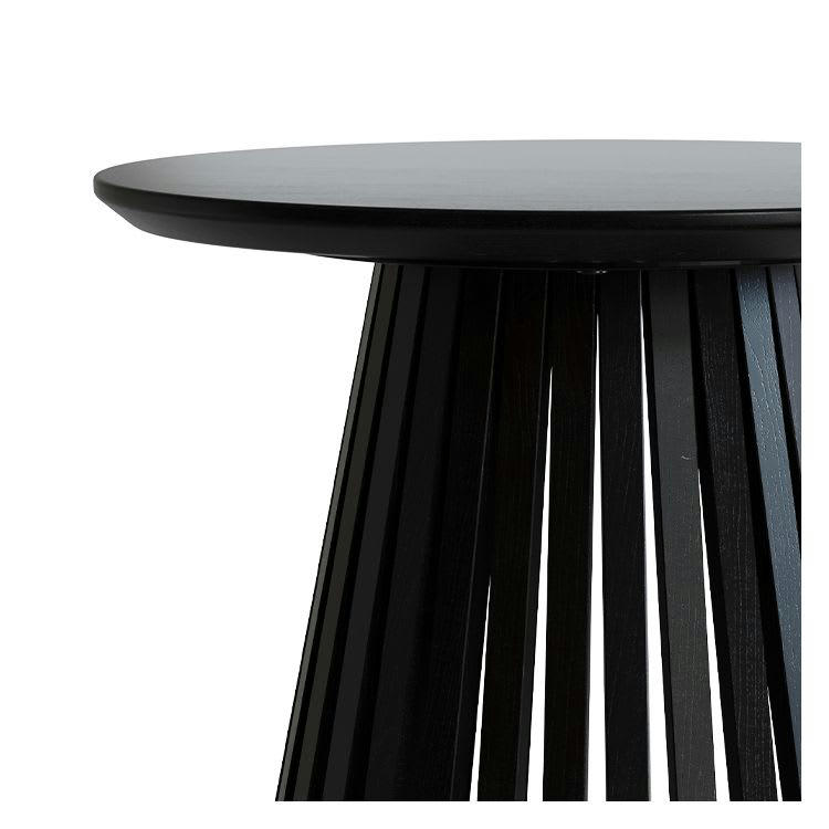 KÉPÈS - Table d'appoint ronde noire en bois d'acacia D50 cm