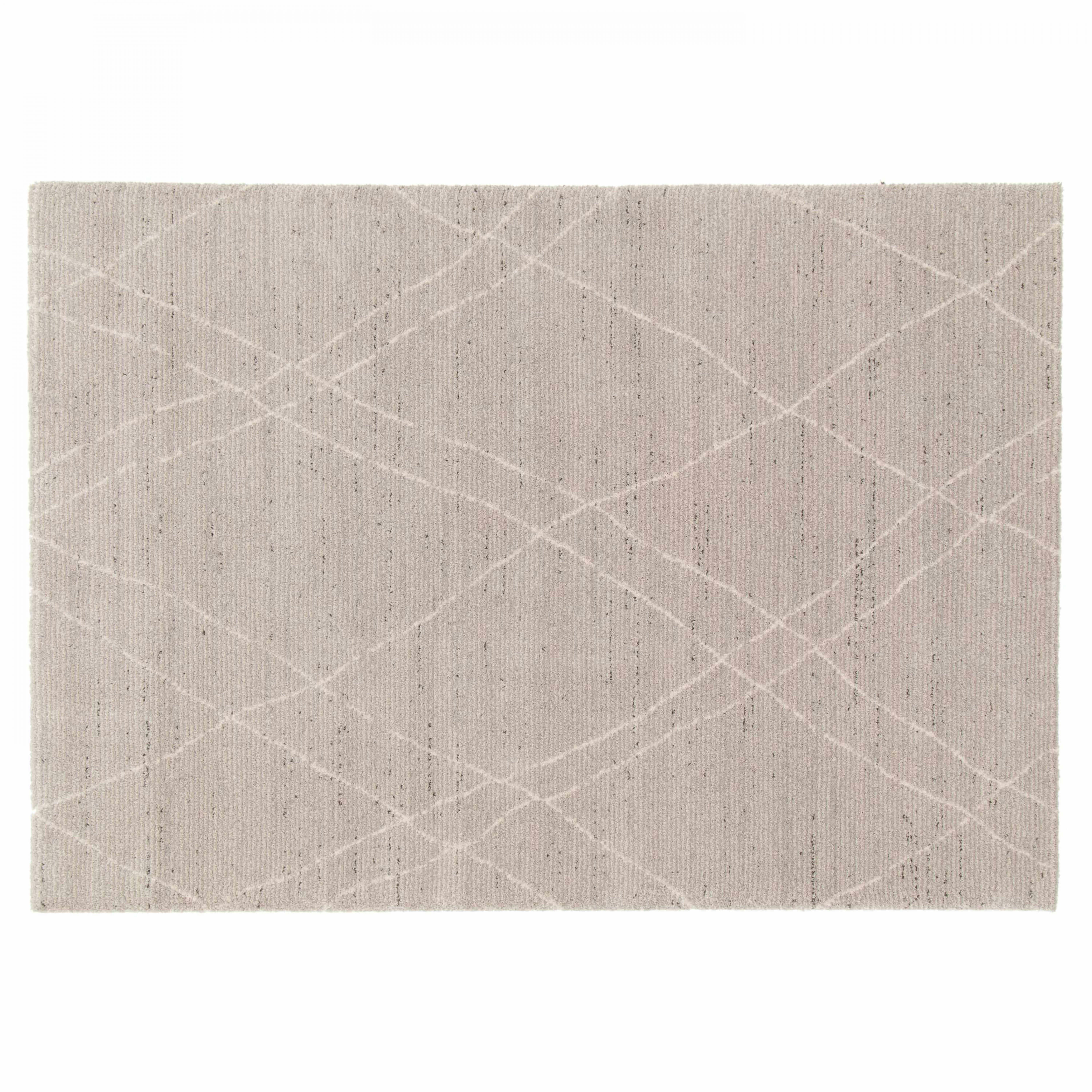 ATLAS - Tapis rectangulaire motif berbère gris clair 160 x 230 cm