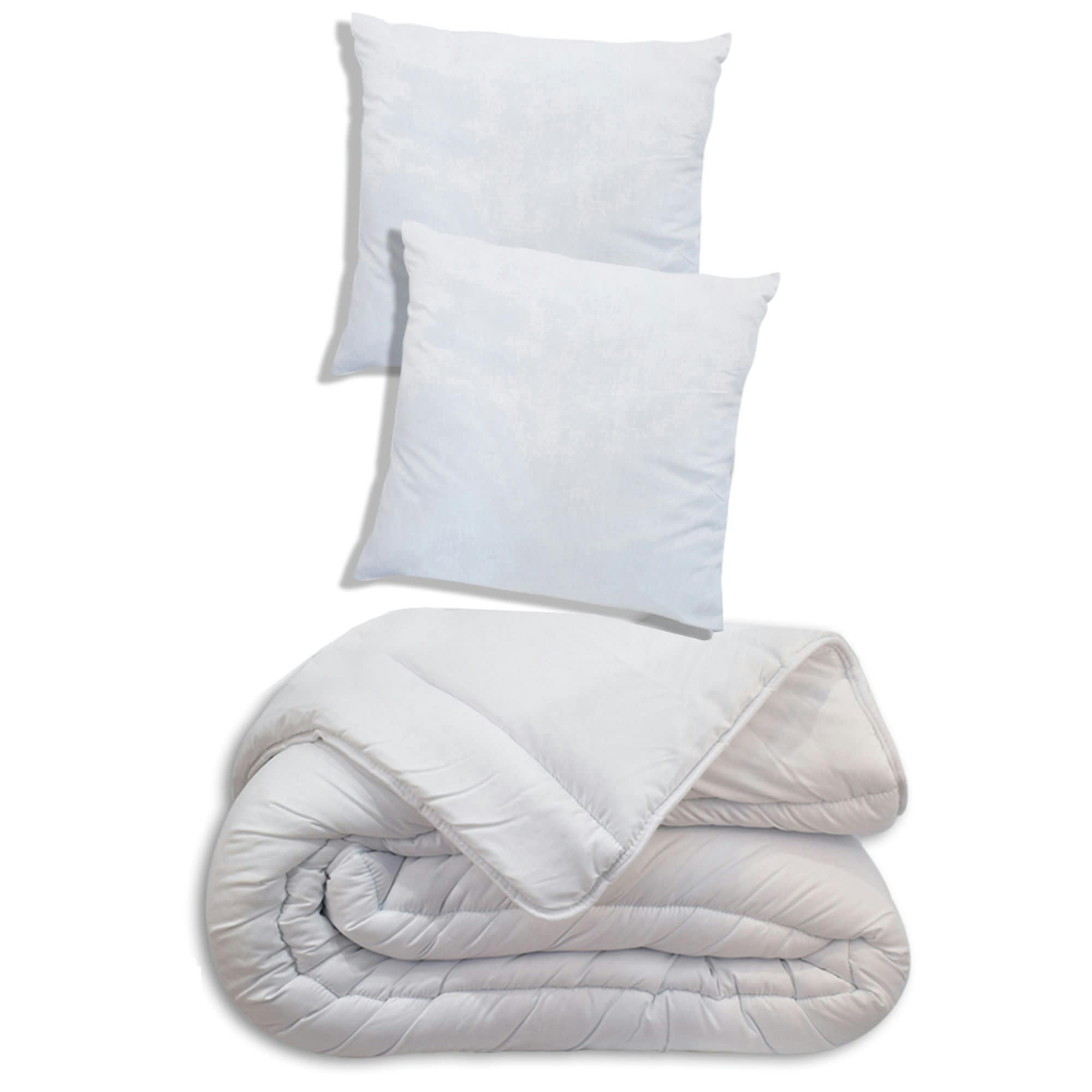 KIT COUETTE OREILLER - Couette tempérée 240x260 2 Oreillers polyester 60x60 pour lit 160x200