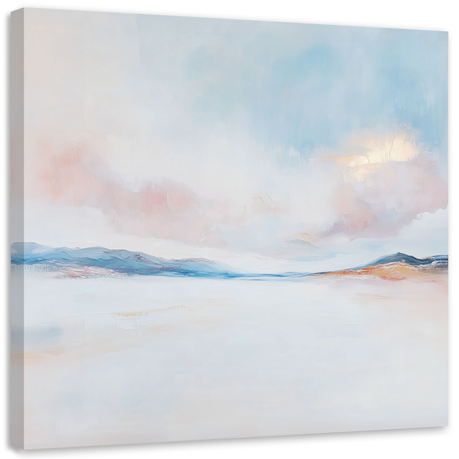Feeby Obraz na płótnie, Abstrakcja Pastelowa Różowy Niebieski 30x30