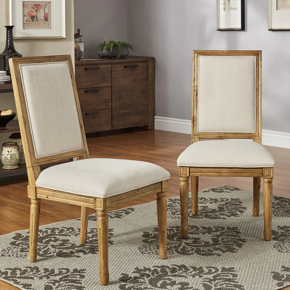 Deana Rectangular Linen Dining Chairs (Set of 2) by iNSPIRE Q Artisan