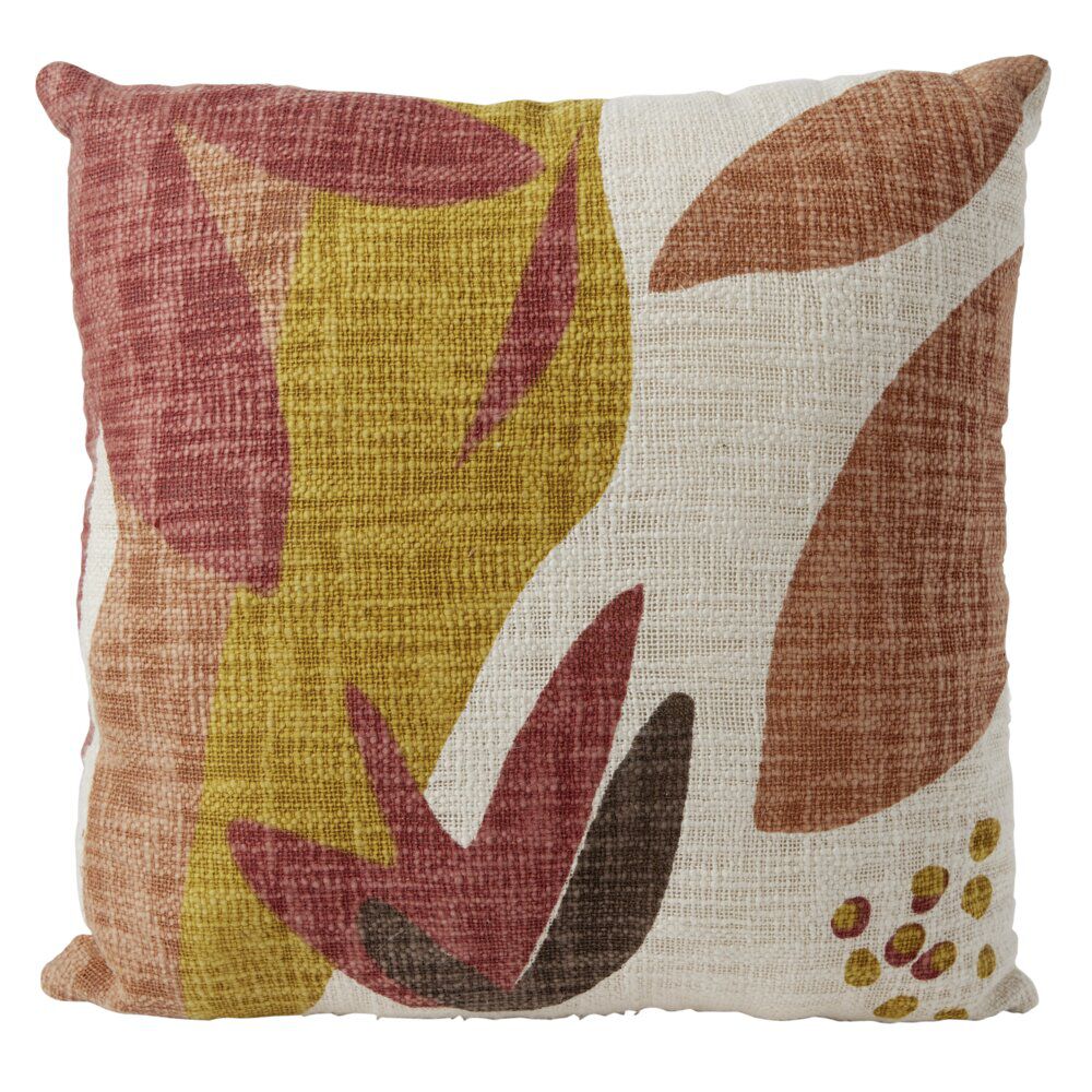 Coussin déco art floral 45x45cm orange