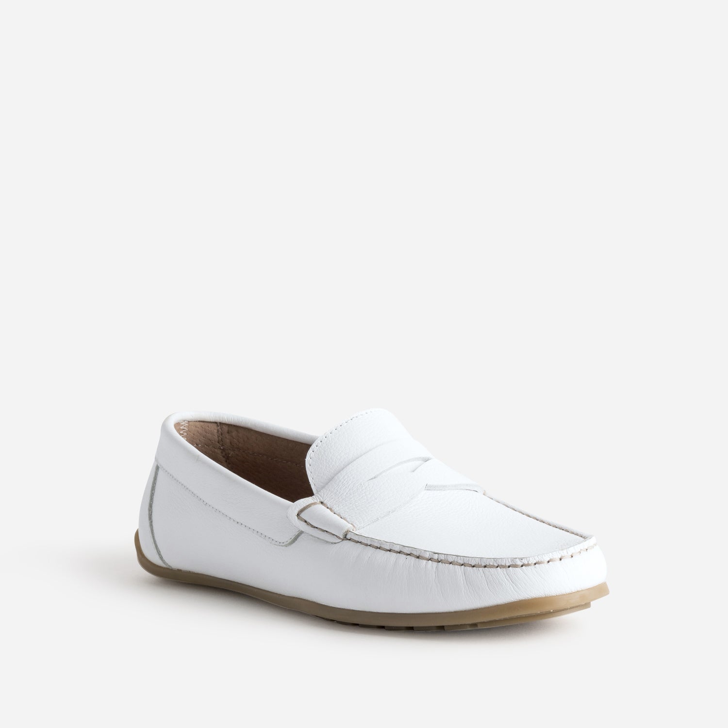 Mocassin-bateau blanc cuir