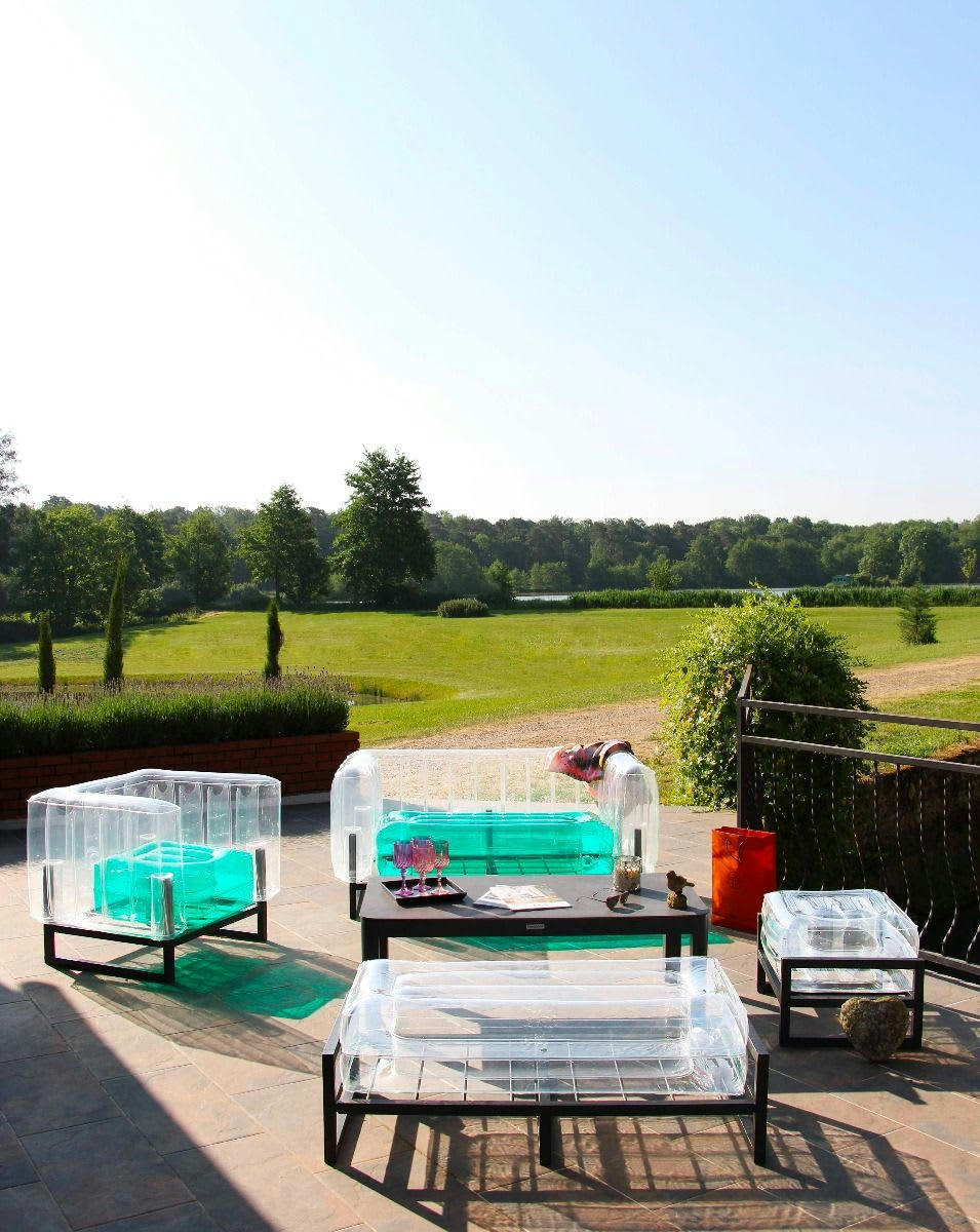 - Fauteuil design Bicolore Transparent/vert