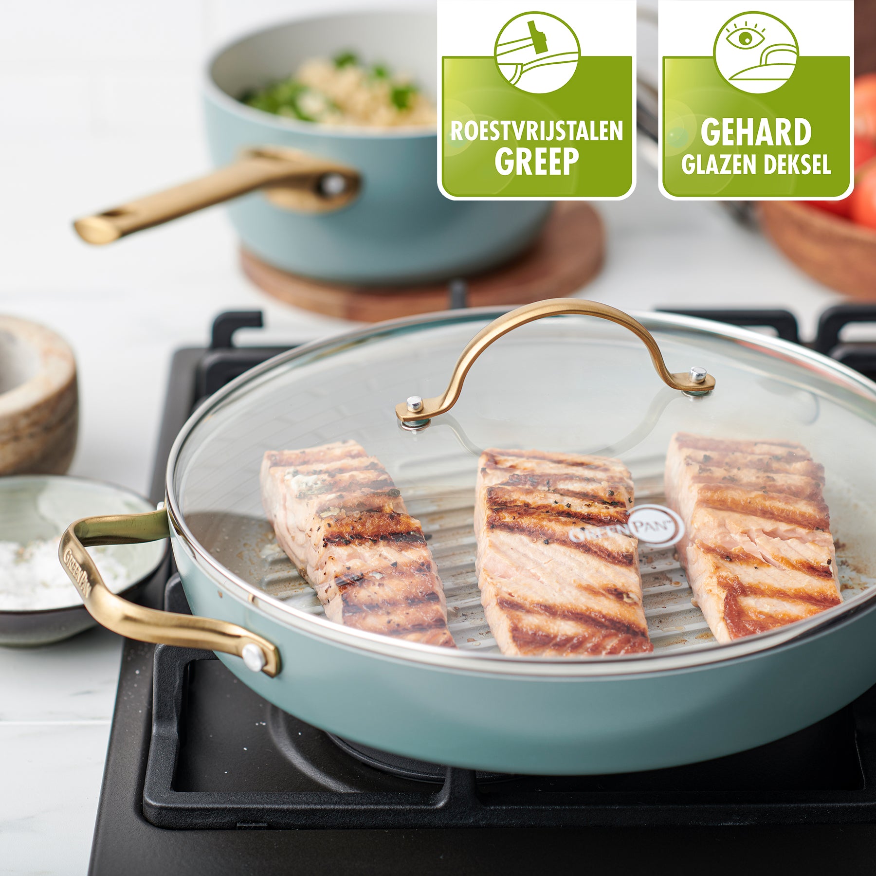 Greenpan Padova Grillpan met Deksel Ø 28 cm