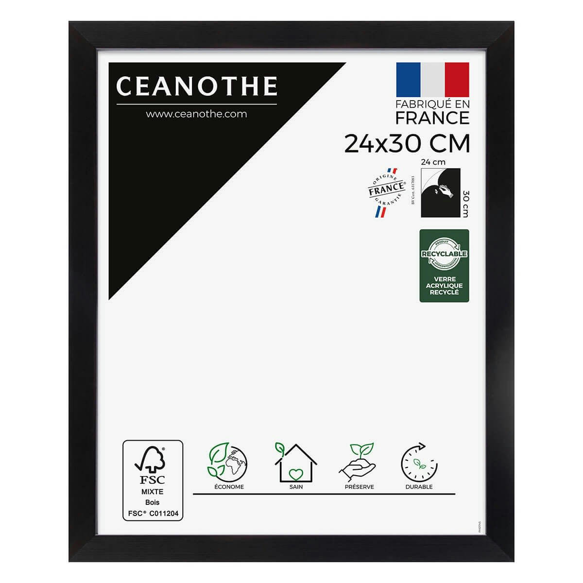 PRECIOUS - Cadre photo carbone 24x30 cm résine recyclée