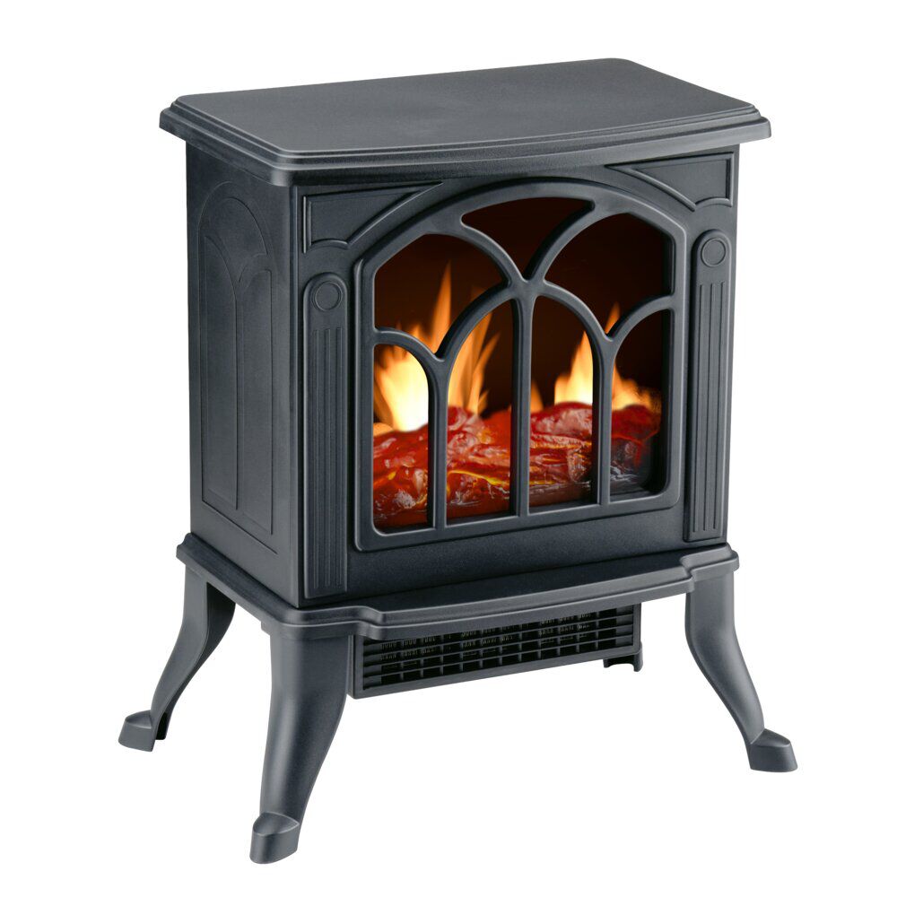 Cheminée électrique chauffante 800-1500W effet flamme 37x23xH44cm