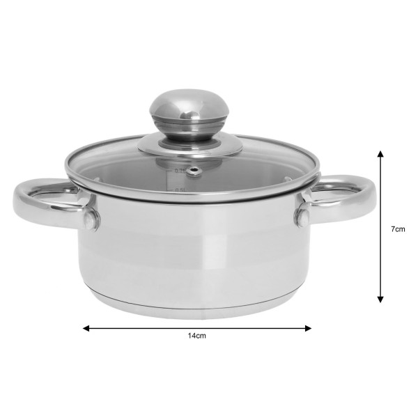 Garnek stalowy na indukcję gaz 1.0L 14cm INDUKCJA KINGHOFF