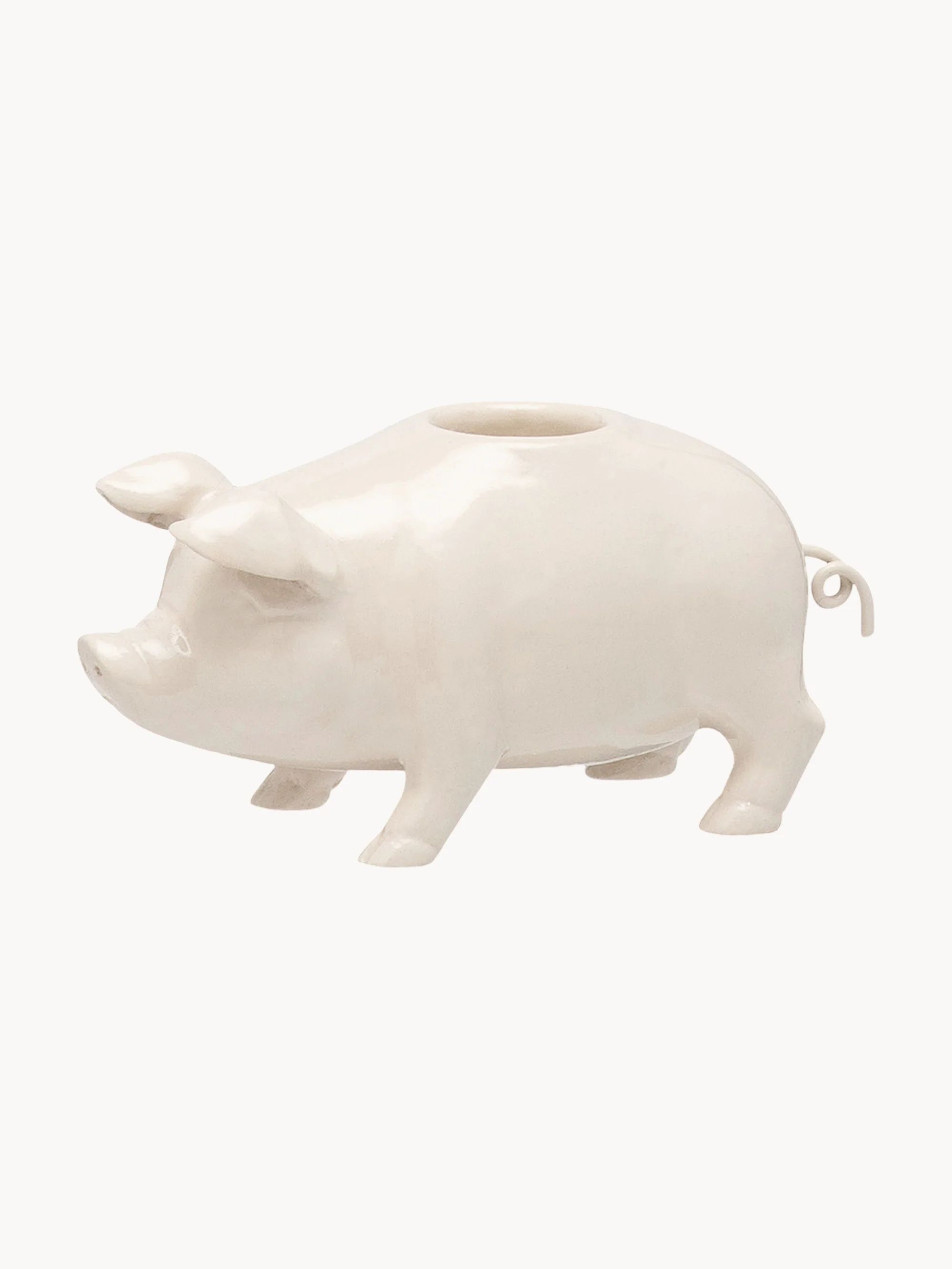 Handgefertigter Kerzenhalter Piggy