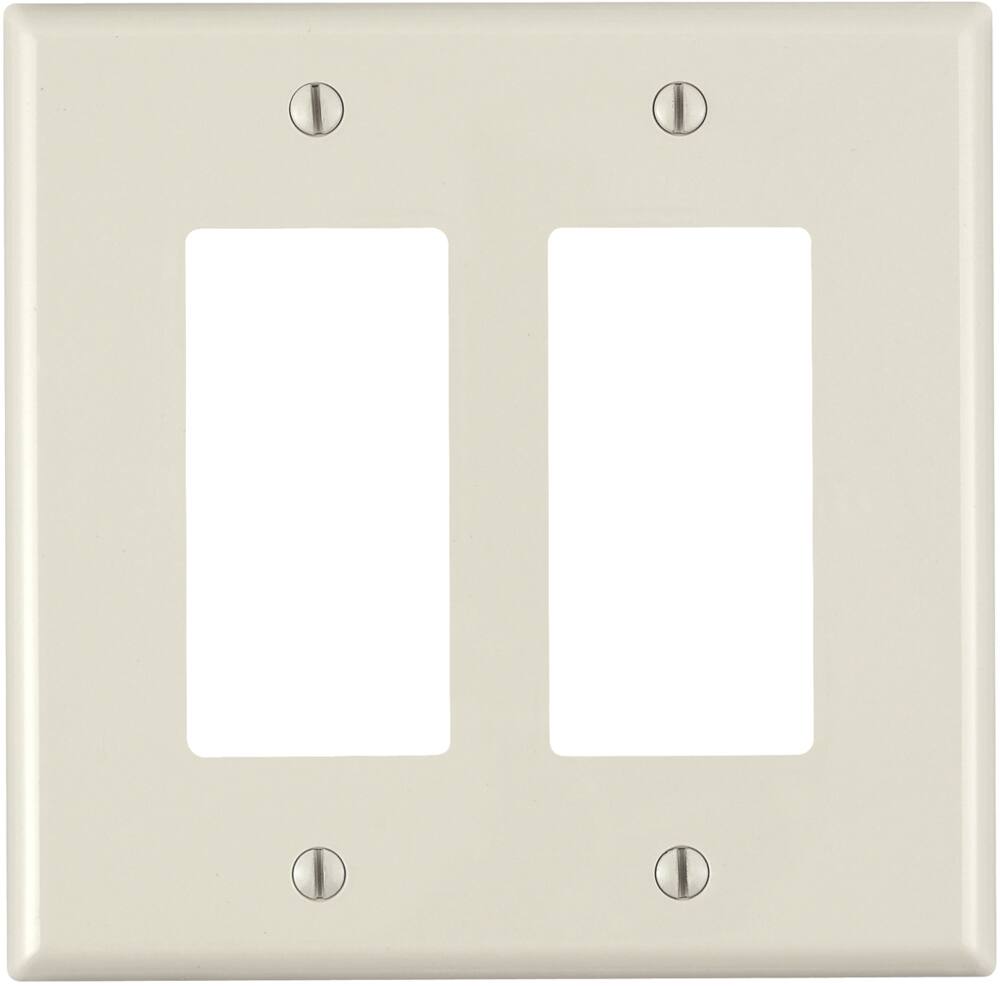Leviton PJ262-741 Decora Rocker Style Switch Midway Nylon Wallplate, 2 Gang, Ivory