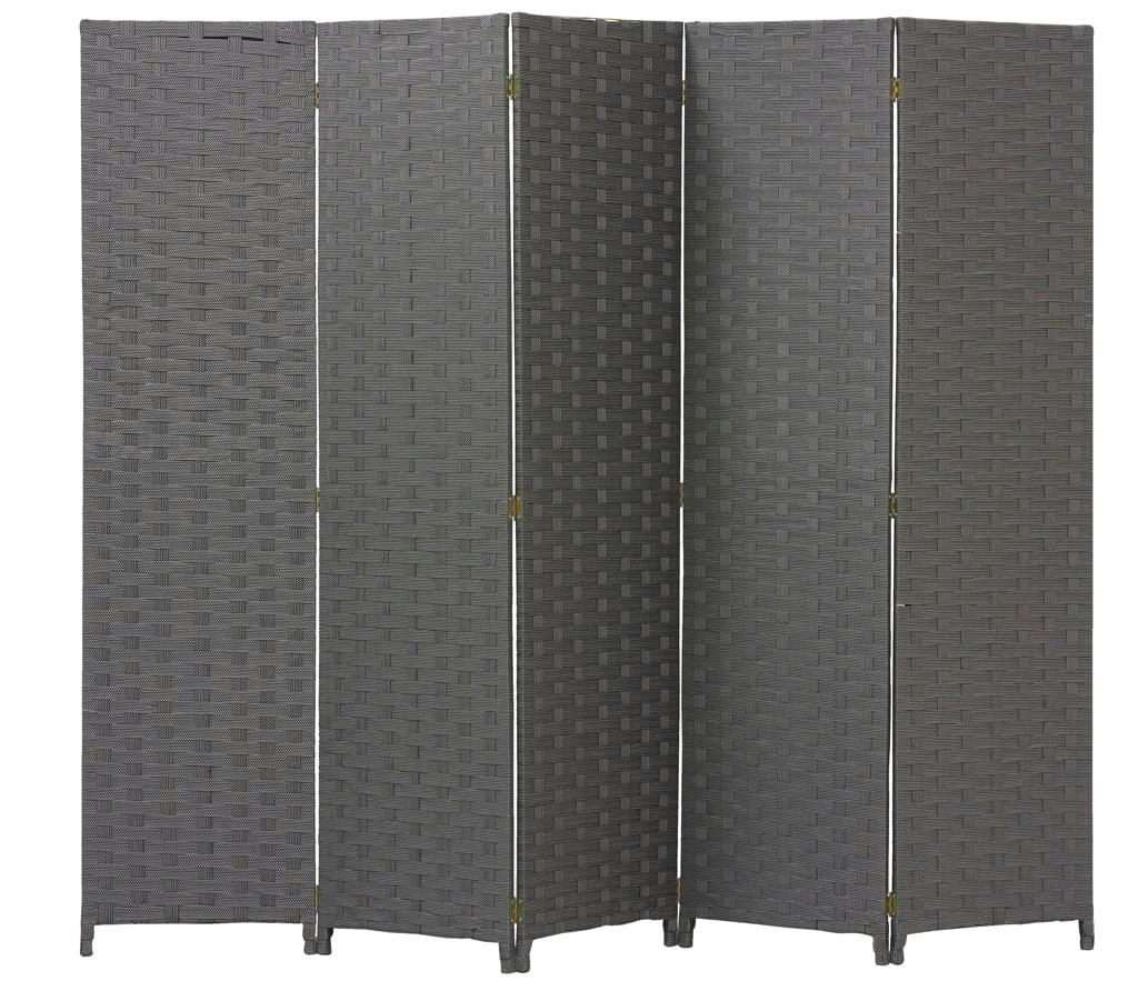 - Paravent 5 panneaux en nylon noir