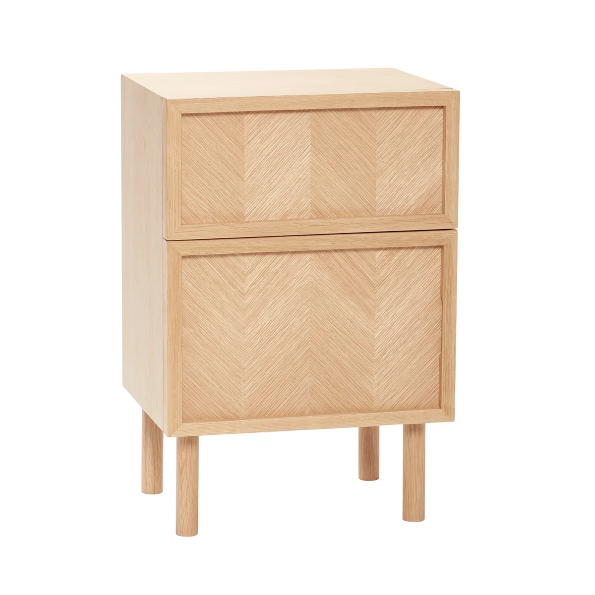 Hübsch Interior - Herringbone Nachttisch, H 60 cm, Eiche