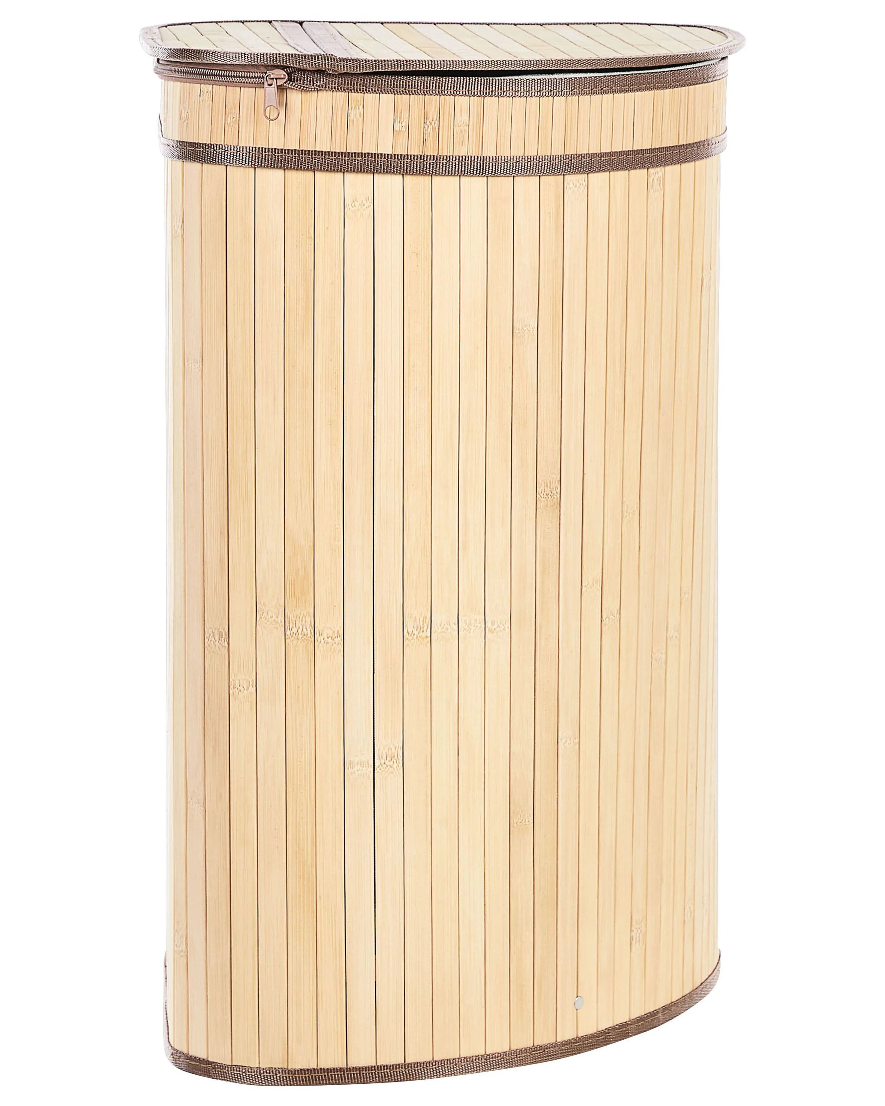 Laundry Basket BADULLA Bamboo Light Brown 57 L