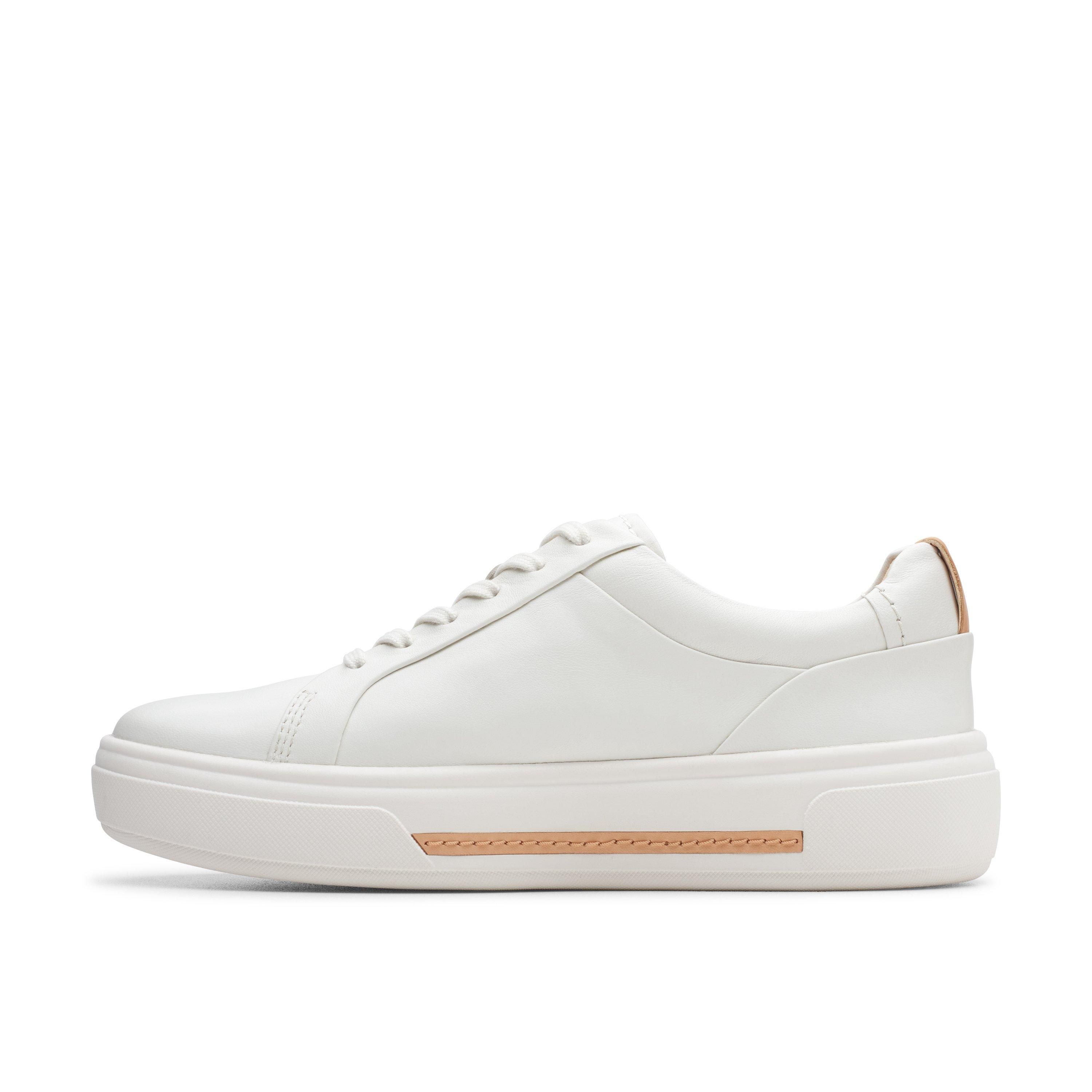 Clarks Hollyhock Walk Off White Leather Trainers
