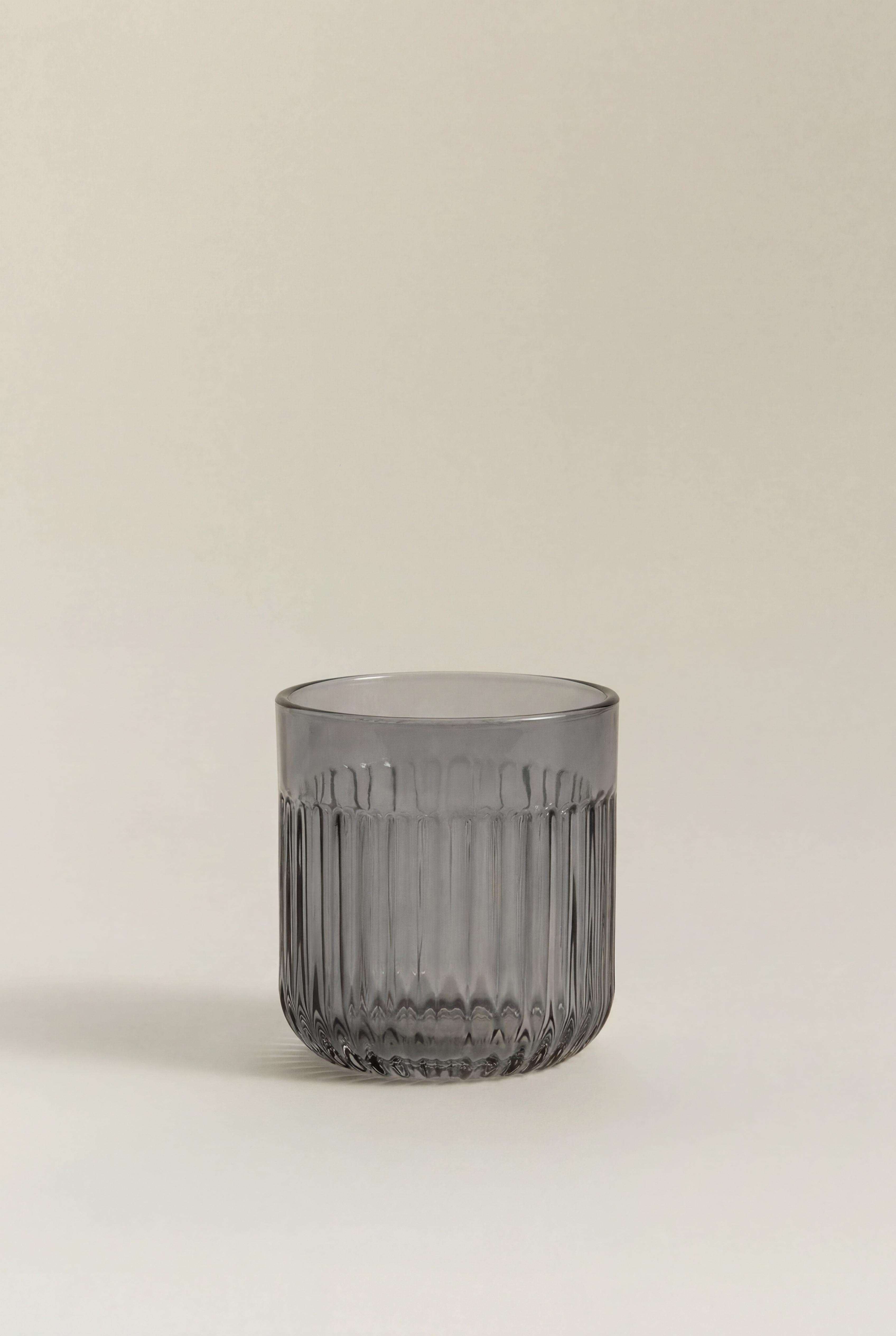 Vaso cepillo vidrio rayado