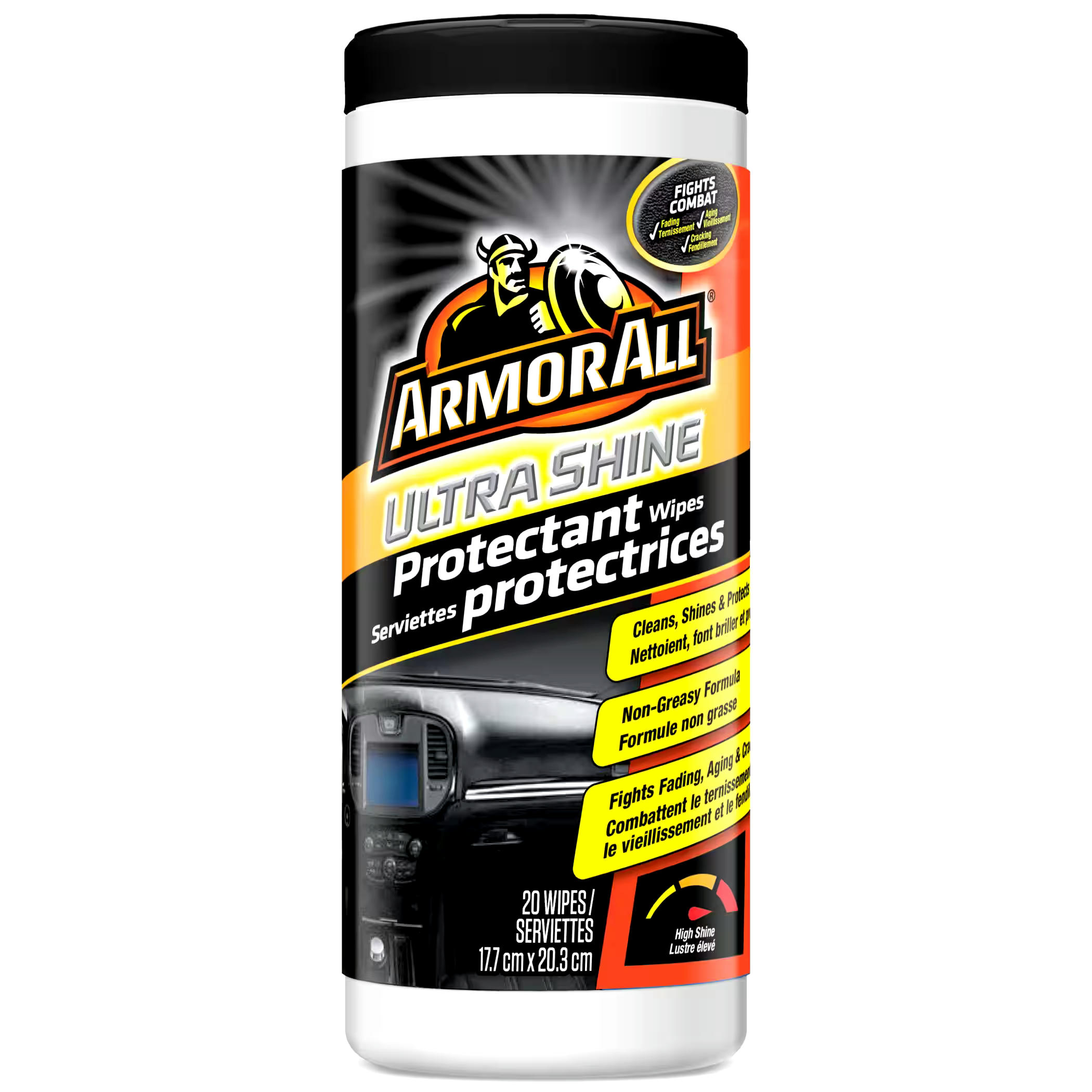 Armor All Ultra Shine Car Protectant Wipes, 20-pk