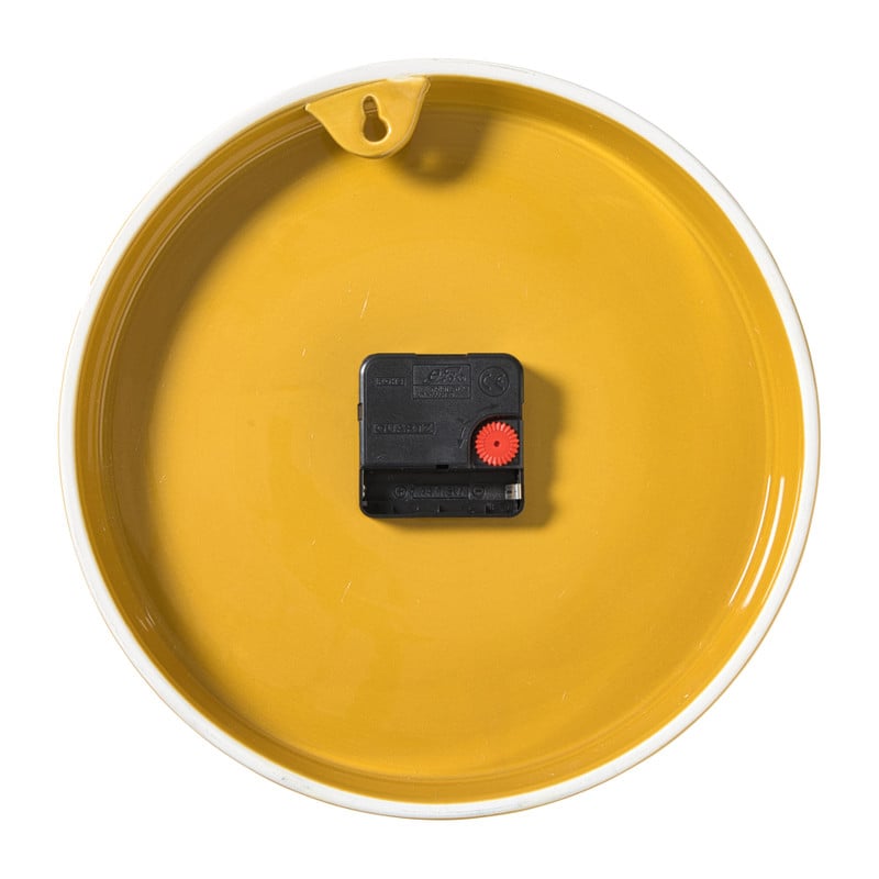 Klok keramiek - geel - &Oslash;25x3.5 cm