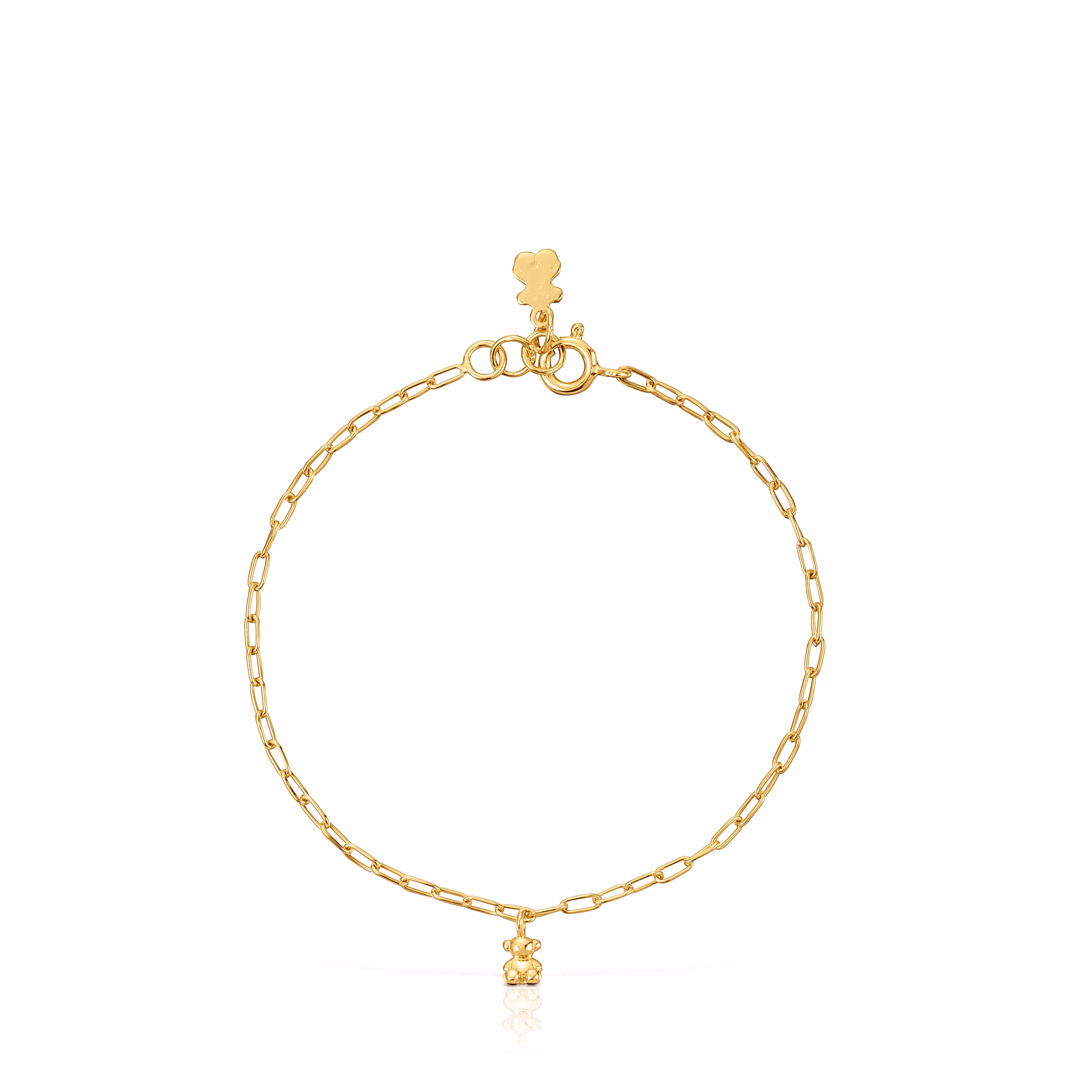 Pulsera cadena con baño de oro 18 kt sobre plata y anillas ovales Bold Bear