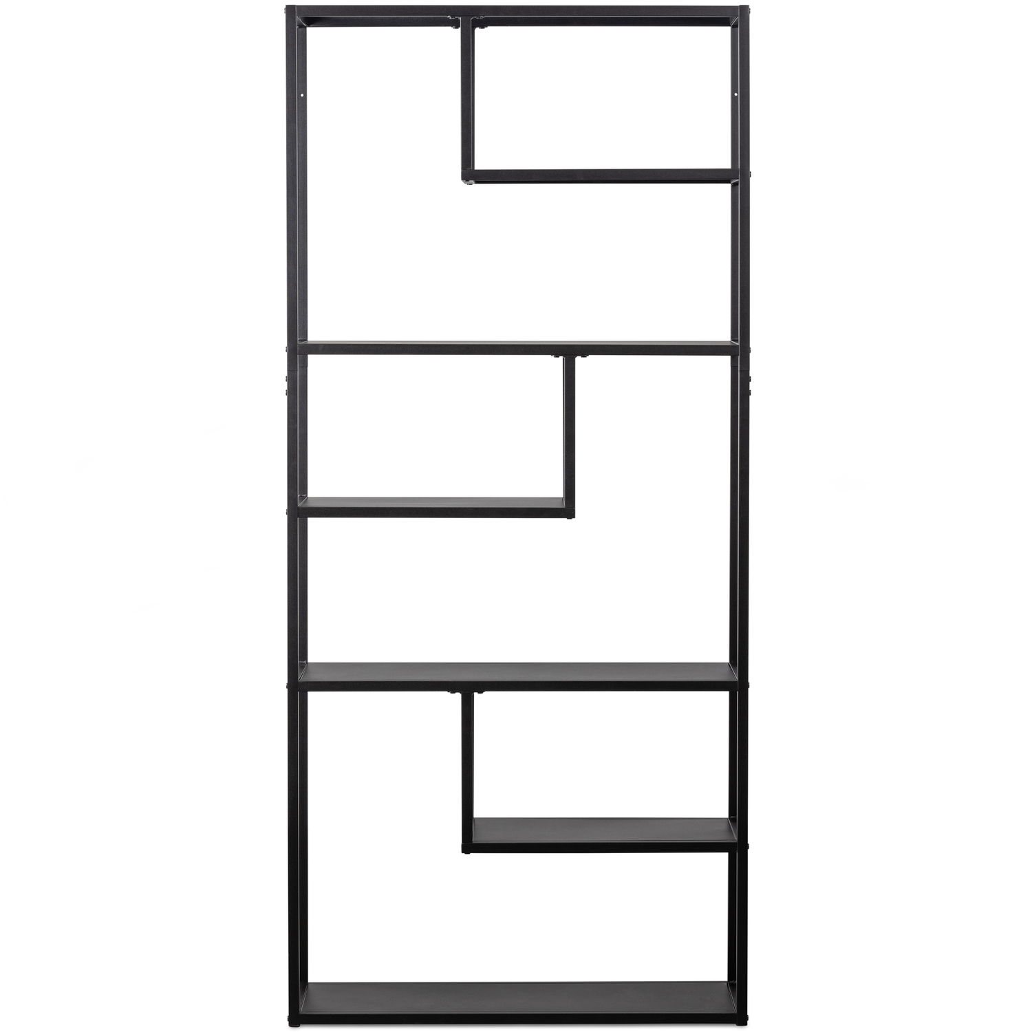 WOOOD vakkenkast Teun - Metaal - Zwart - 188x85x35