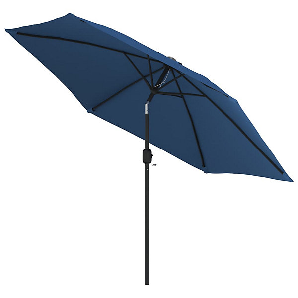 Parasol d'exterieur avec poteau en metal metal bleu Helloshop26