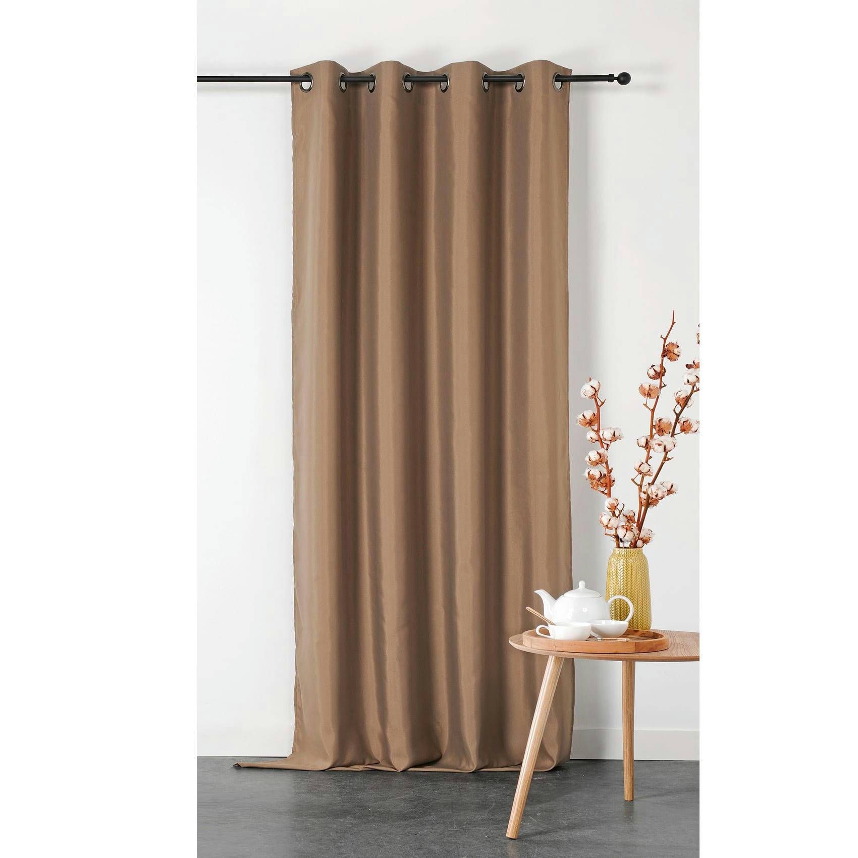 - Rideau double natte polyester ficelle 135x240 cm