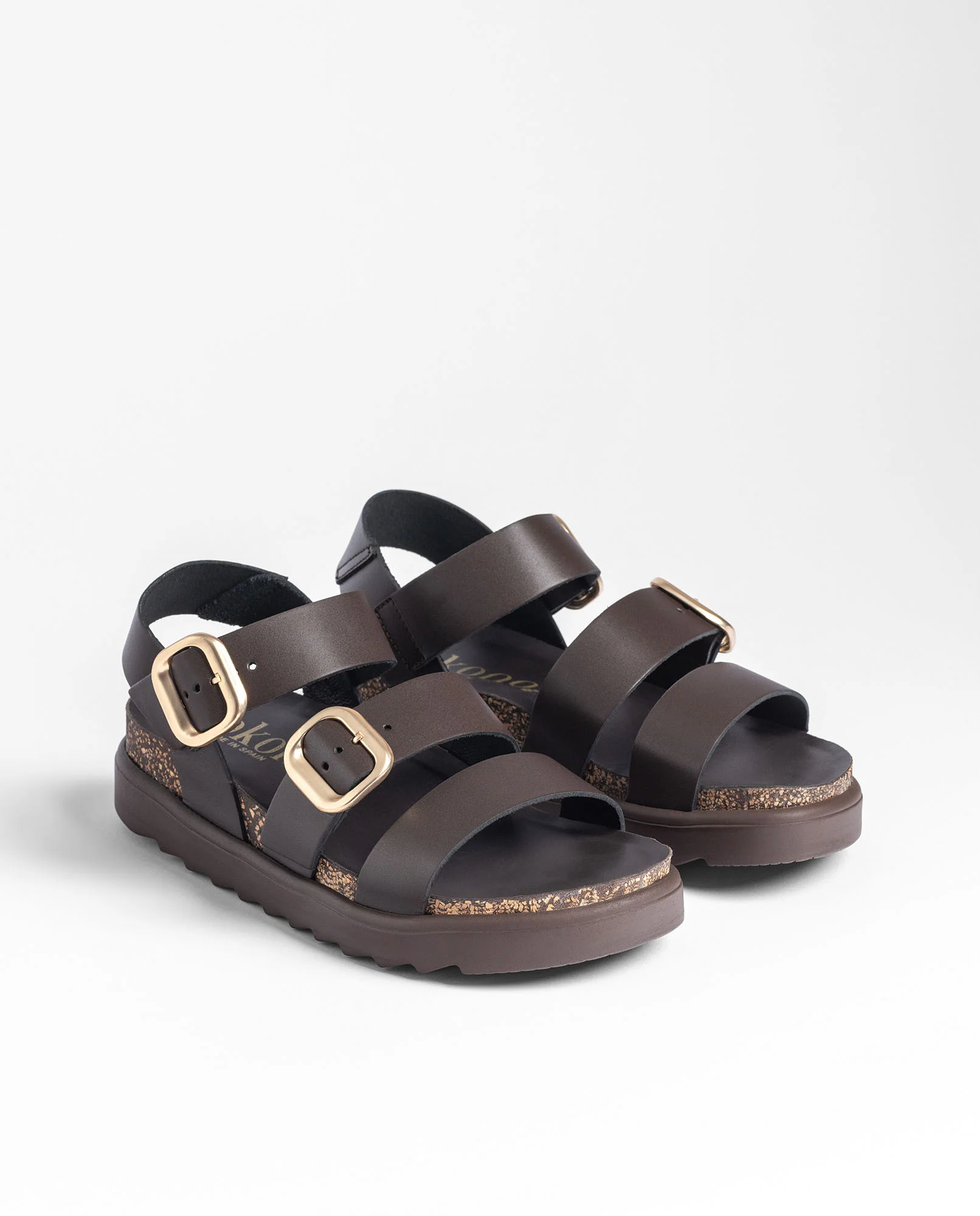 Sandalia plataforma TUNEZ-127 marrón oscuro