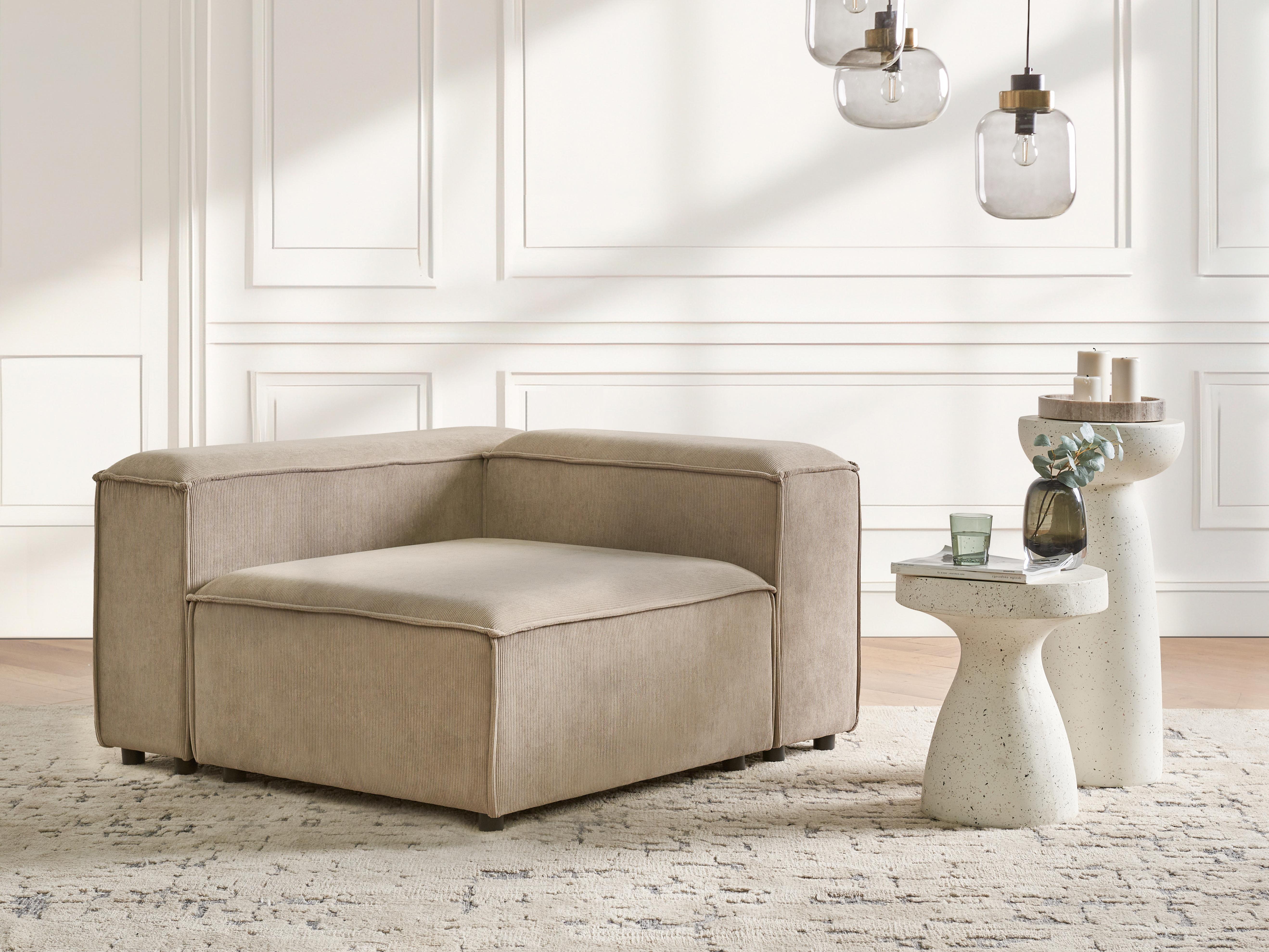 Corner Seat ARDAL Corduroy Light Brown Right Hand