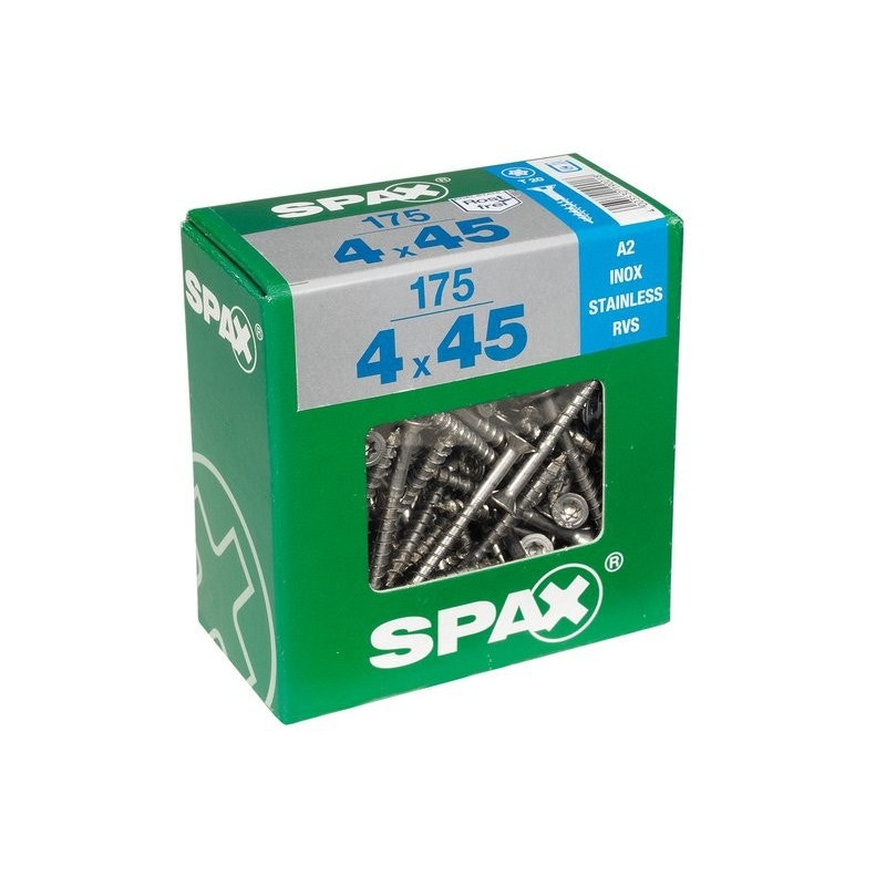 Vis TF Torx en inox Ø 4 x 45 mm 175 pièces SPAX