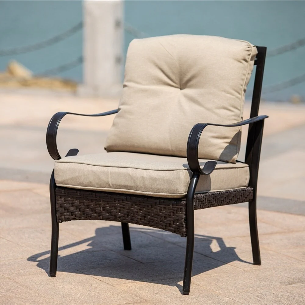 2-Piece Patio Iron Single Chair